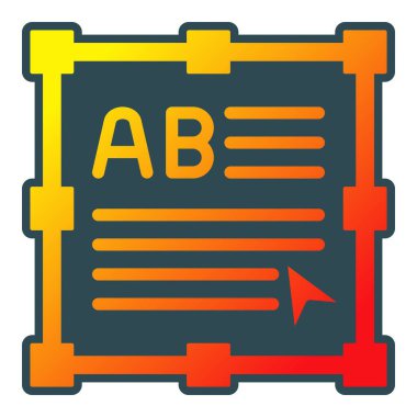 Metin alanı vektör simgesi. Yazdırma, mobil ve web uygulamaları için kullanılabilir.