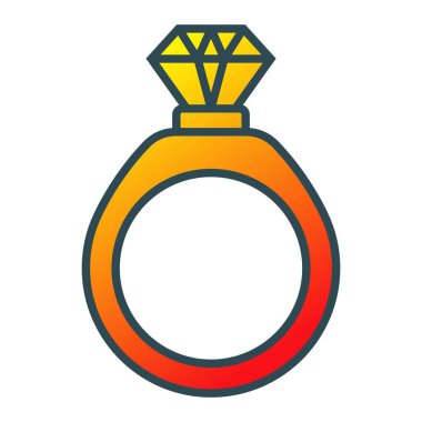 Nikah yüzüğü vektör simgesi. Yazdırma, mobil ve web uygulamaları için kullanılabilir.