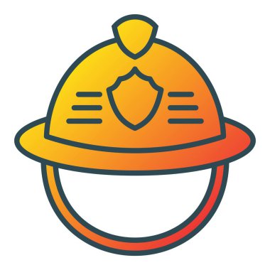 İtfaiyeci Başlığı vektör simgesi. Yazdırma, mobil ve web uygulamaları için kullanılabilir.