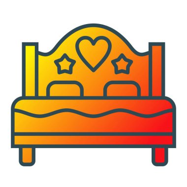 Çift yatak vektör simgesi. Yazdırma, mobil ve web uygulamaları için kullanılabilir.