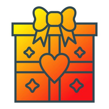 Hediye kutusu vektör simgesi. Yazdırma, mobil ve web uygulamaları için kullanılabilir.