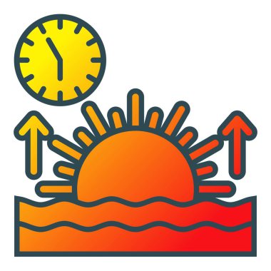 Gün doğumu vektör simgesi. Yazdırma, mobil ve web uygulamaları için kullanılabilir.