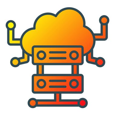 Bulut Sunucusu vektör simgesi. Yazdırma, mobil ve web uygulamaları için kullanılabilir.