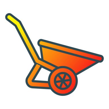 El arabası vektör simgesi. Yazdırma, mobil ve web uygulamaları için kullanılabilir.