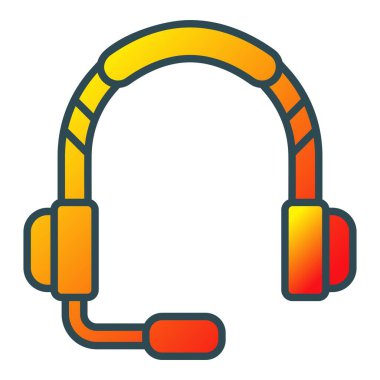 Kulaklık vektör simgesi. Yazdırma, mobil ve web uygulamaları için kullanılabilir.