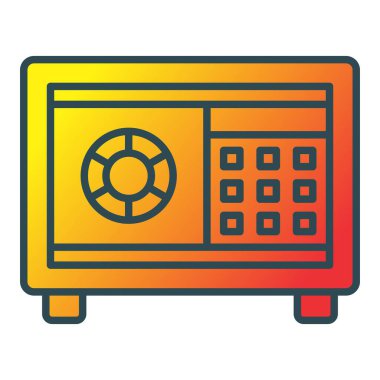 Güvenli kutu vektör simgesi. Yazdırma, mobil ve web uygulamaları için kullanılabilir.