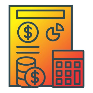 Bütçe vektör simgesi. Yazdırma, mobil ve web uygulamaları için kullanılabilir.