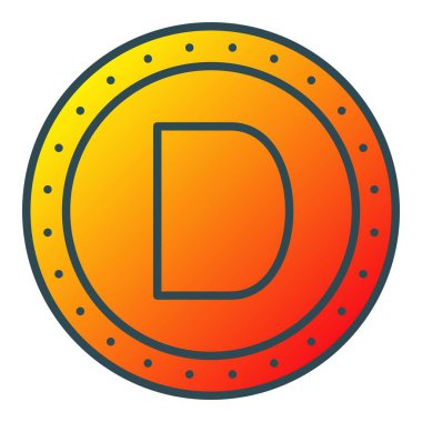Denarius vektör simgesi. Yazdırma, mobil ve web uygulamaları için kullanılabilir.