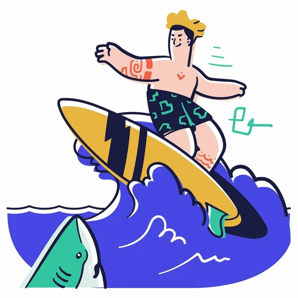 Muž Surfař Prknem Pláži — Stock fotografie