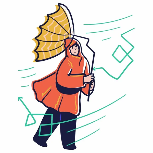 Homme Avec Parapluie Icône Vectorielle — Photo