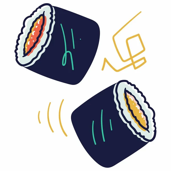 Sushi Rolls Japanese Icon Vector Illustration Design — Stock Photo, Image