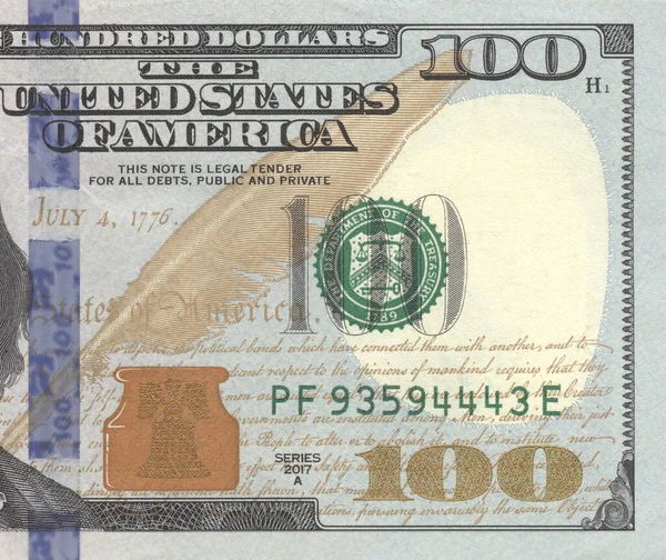 张一美元的钞票 在黑色的背景上 — 图库照片