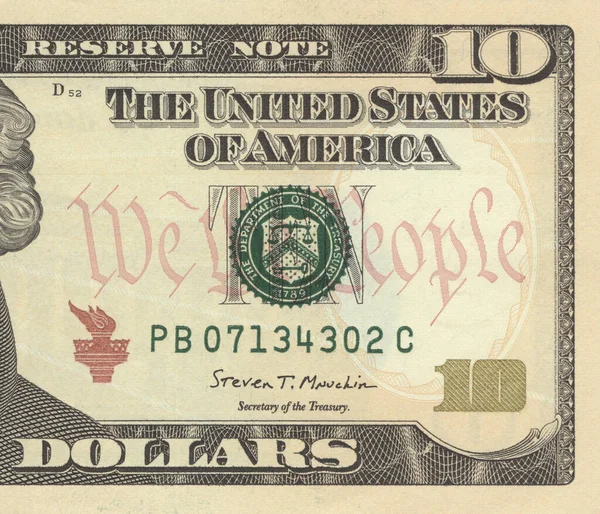 Banknot Dolarowy Białym Tle — Zdjęcie stockowe