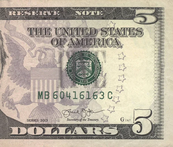 Fechar Uma Nota Dólar Dos Eua — Fotografia de Stock