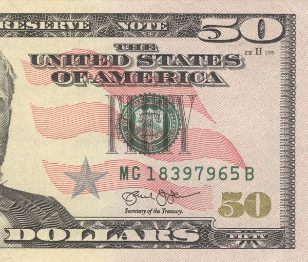 Dollar Banknote Aus Nächster Nähe Stockfoto
