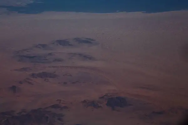 aerial view of the desert in the morning
