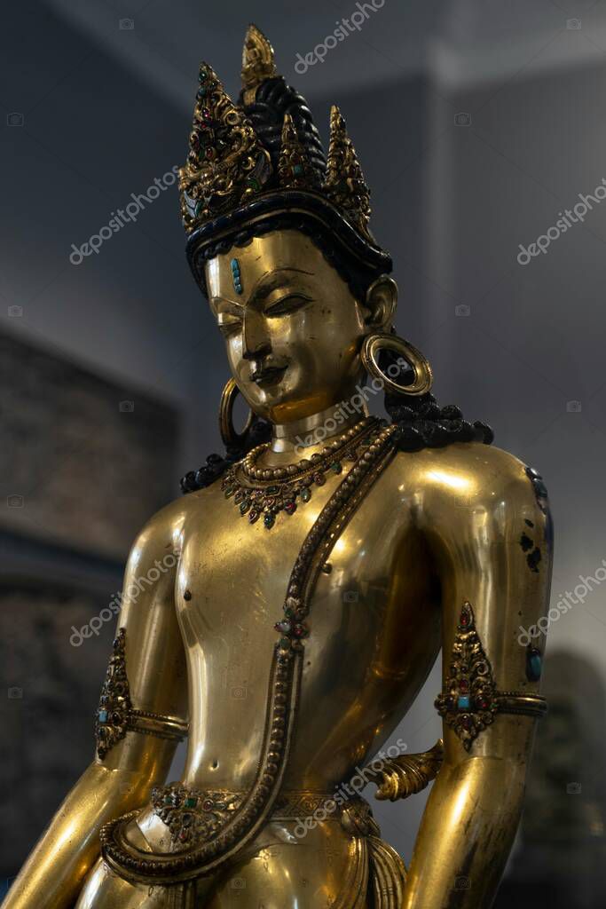 golden buddha in the museum