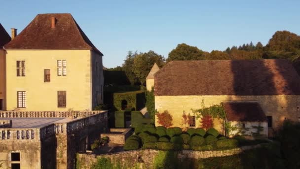 Drones Video Chateau Losse Dolinie Vezere Departament Dordogne Perigord Francja — Wideo stockowe