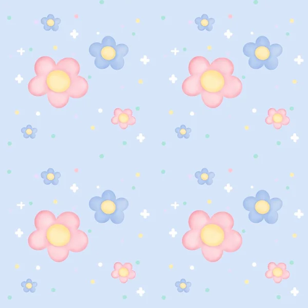 Nahtloses Muster Mit Blumen Und Schmetterlingen — Stockfoto