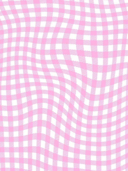 Rózsaszín Fehér Kockás Tartán Szövet Textúra — Stock Fotó