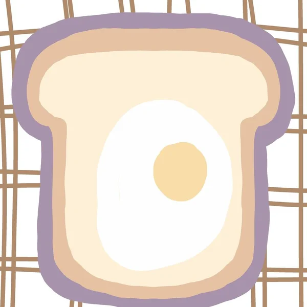 Значок Скибочки Хліба Мультиплікаційний Стиль — стокове фото