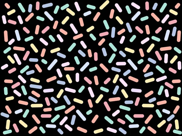 Siyah arkaplanda çok renkli serpiştirilmiş pürüzsüz desen