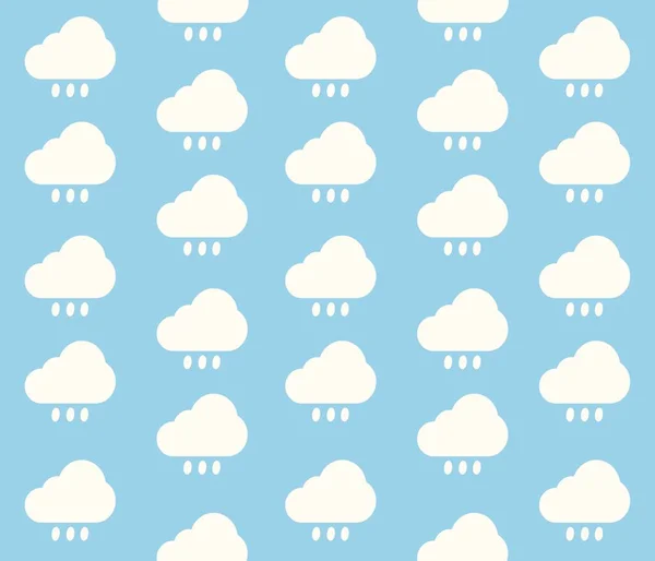Wolken Nahtloses Muster Handgezeichnete Aquarell Textur Mit Blauem Hintergrund — Stockfoto