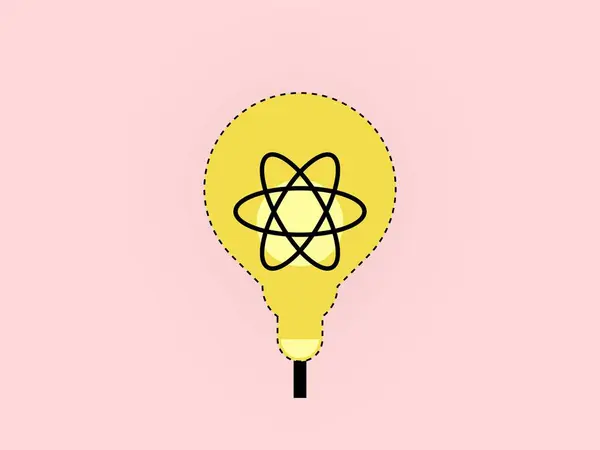 Pembe arka planda gölgesi olan nükleer atom