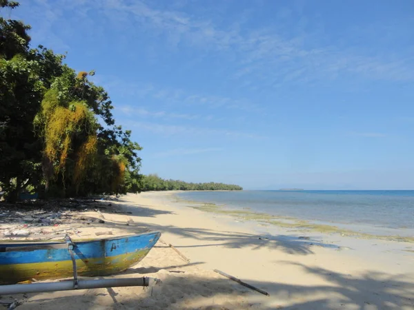 Beautiful White Sand Beach Beläget North Maluku Indonesien Vackra Landskap — Stockfoto