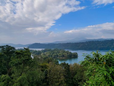 Kerala 'dan güzel bir Sholayar baraj ve orman manzarası. 