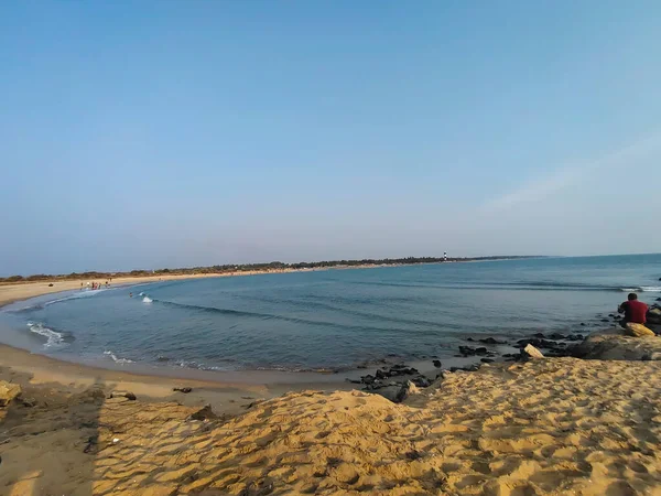 Uma Bela Vista Praia Ponnani Kerala Índia — Fotografia de Stock