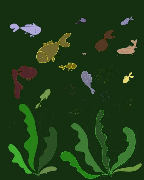 Риби Грей Вода Під Водою — стокове фото