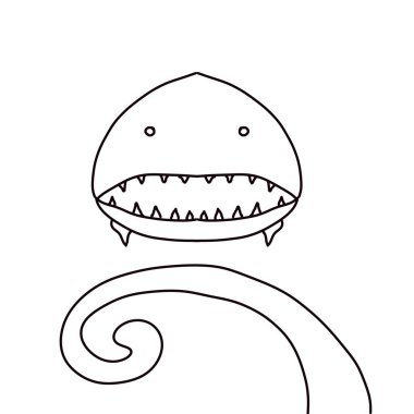 Resim basit, siyah beyaz, geyik sae balığı, el salla