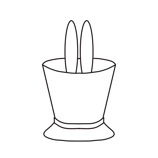 Ilustração Simples Preto Branco Chapéu Mágico Orelhas — Fotografia de Stock