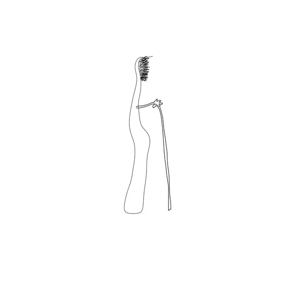 Schwarz Auf Weiß Einfache Linien Skizze Cartoon Zahnpflege Serie Konturen — Stockfoto