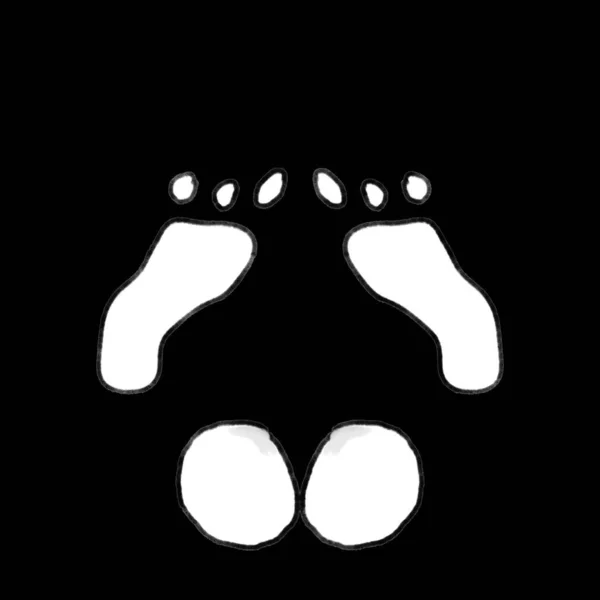 Иллюстрация Простой Рисунок Черном Фоне Изображением Ног Ягодиц Мультфильм Обои — стоковое фото