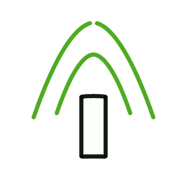 Eine Einfache Zeichnung Eines Baumes Mit Grüner Krone Auf Weißem — Stockfoto