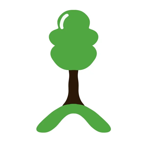 Simples Desenho Uma Árvore Sobre Fundo Branco Ícone Símbolo Fundo — Fotografia de Stock