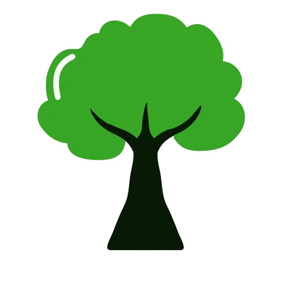 Απλό Σχέδιο Φύση Δέντρο Διάνυσμα Εικονίδιο — Φωτογραφία Αρχείου