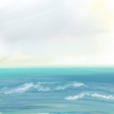 Deniz. Illustrator 'da basit bir çizim. Duvar kağıdı, illüstrasyon, dekor