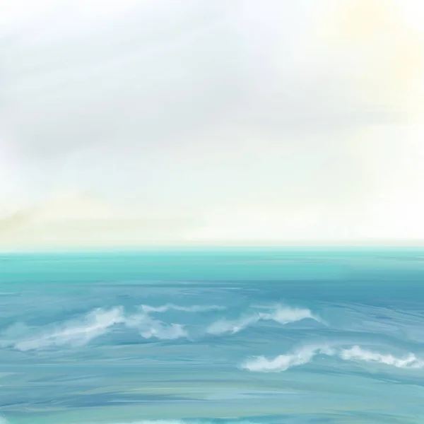 Morze Prosty Rysunek Ilustratorze Tapeta Ilustracja Wystrój — Zdjęcie stockowe
