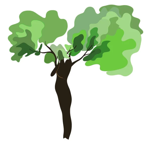 Prosty Rysunek Drzewa Białym Tle Znak Symbol Detal Element Sylwetka — Zdjęcie stockowe