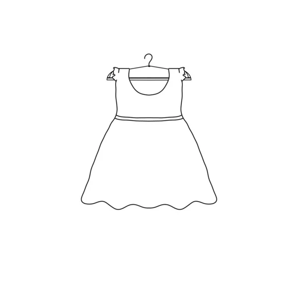 一张简单的黑白图画 挂在衣架上的儿童服装 — 图库照片