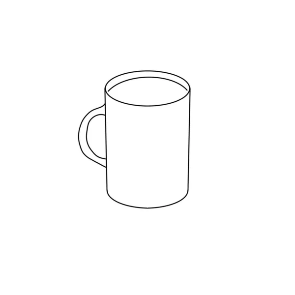 Простий Малюнок Чорно Білим Піктограма Символ Прикраса Фон Чашка Білий — стокове фото