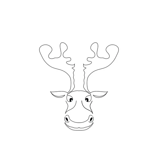 Simple Drawing Cartoon Moose Head Black White Background — Stock Photo, Image