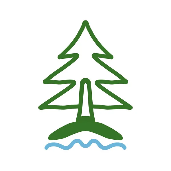 Figur Ikon Träd Julgran Grön — Stockfoto