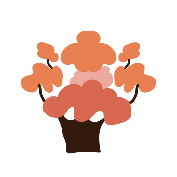 Abstrakcja Pomarańczowe Drzewo Białym Tle Znak Symbol Ikona — Zdjęcie stockowe
