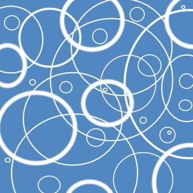 Mavi arka planda beyaz daireler. Yazdırma, resimleme, arkaplan, geometri, sanat, tekstil.