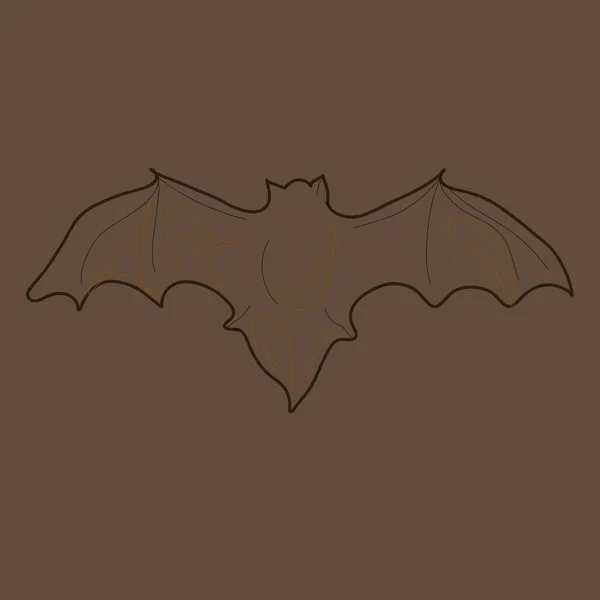 Prosty Rysunek Halloween Bat Zarys Tapeta Tło Dekoracja — Zdjęcie stockowe