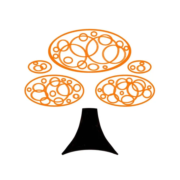 Ilustracja Ikona Znak Drzewa Tylko Rysunek Symbol Deco — Zdjęcie stockowe